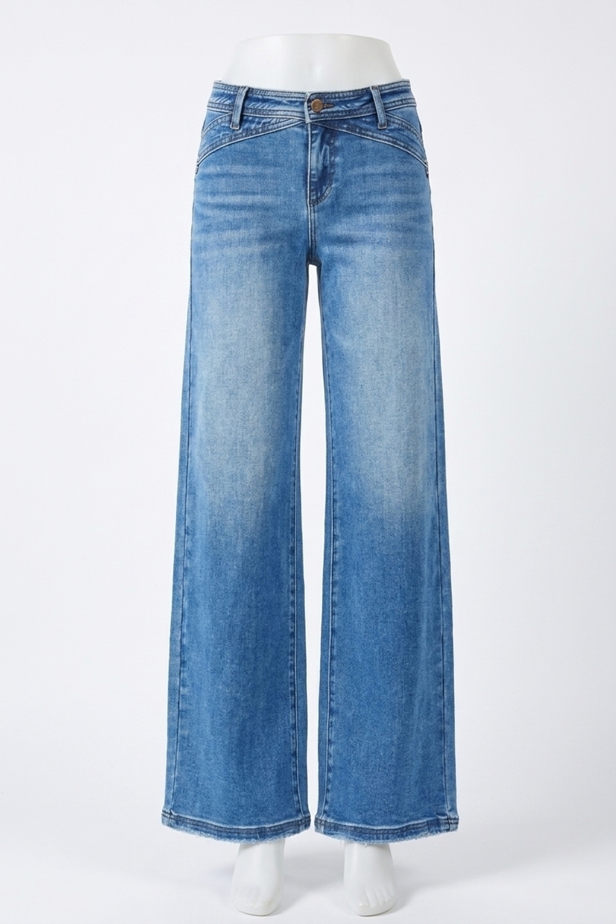 NEW RISEN hillary wide leg jeans in blue